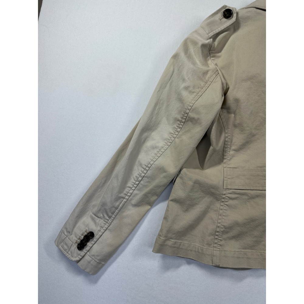 Talbots Safari Utility Jacket Womens 10P Beige Cotton‎ Stretch Military Blazer - Picture 16 of 16